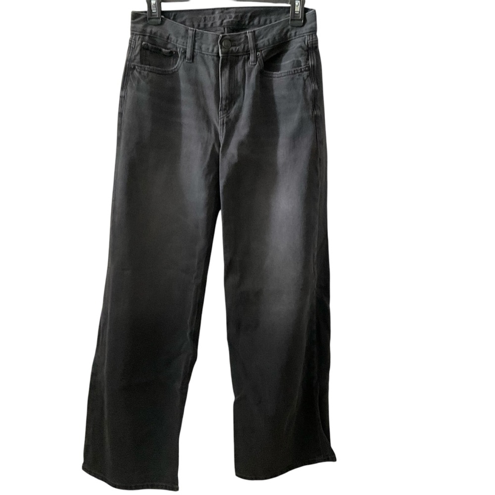 AMERICAN EAGLE Low Rise Skater Jean Wide Leg Jeans Faded Black Womens Size 2